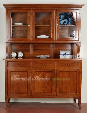 Classic style solid wood kitchen sideboard with 3 door stand
